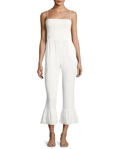 Seashell Smocked-bodice Jumpsuit