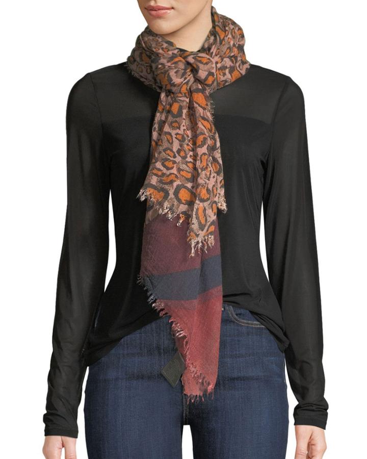 Leopard & Stripes Print Fringe