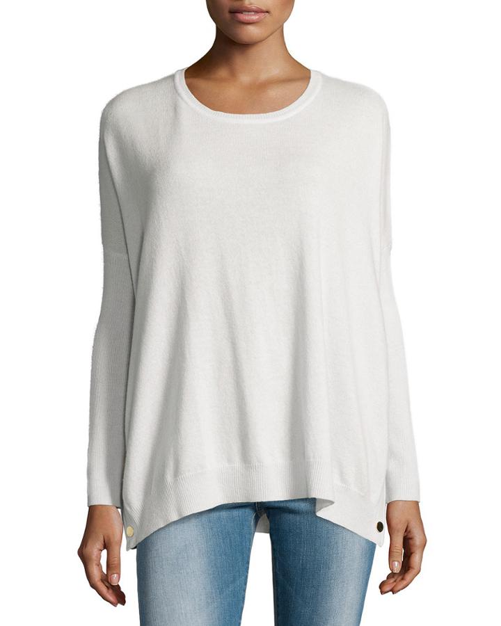 Petite Long-sleeve Wool-cashmere Tunic
