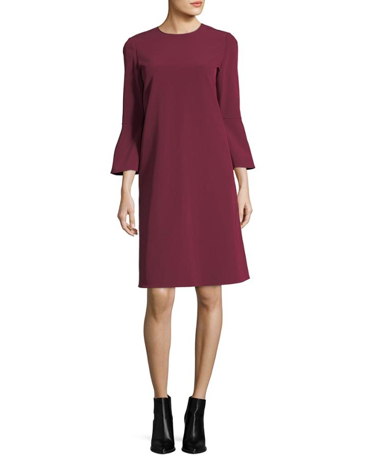 Sidra 3/4-bell-sleeve Emory Cloth Dress