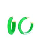 Small Lucite Hoop Earrings, Green