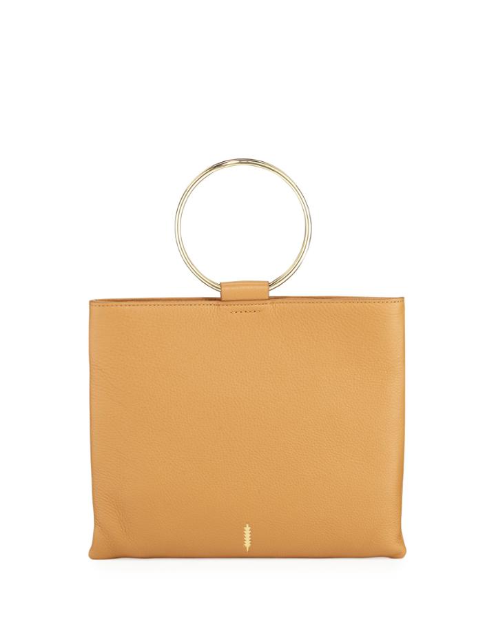Le Pouch Pebbled Leather Ring-handle Crossbody Bag