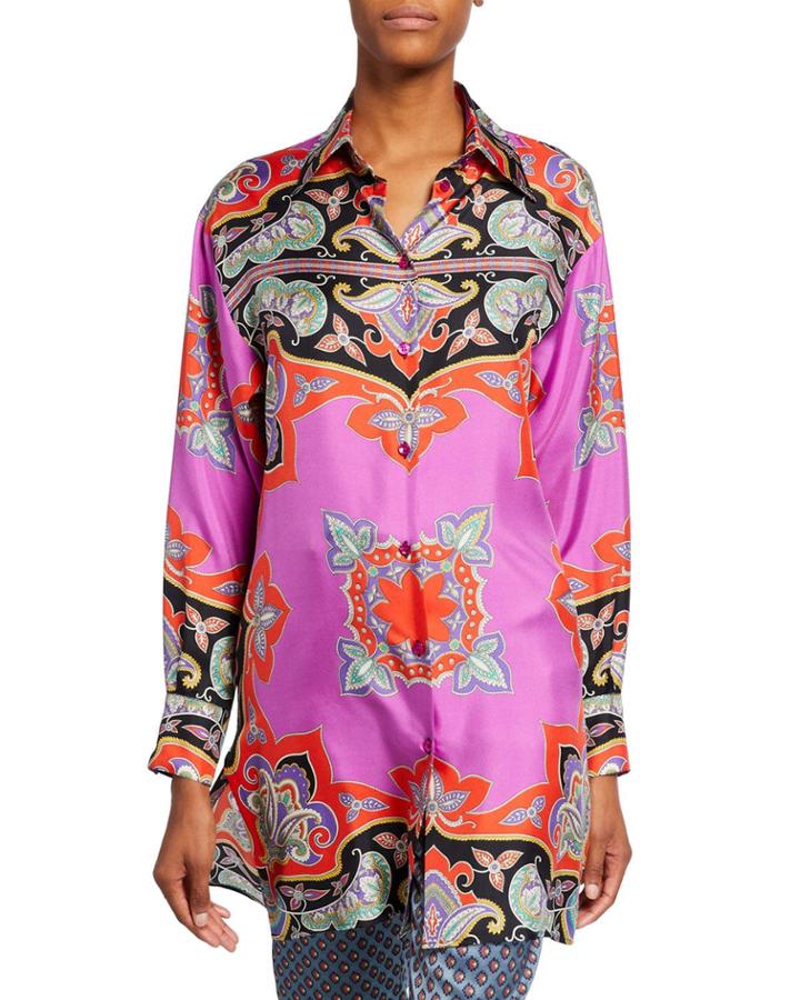 Paisley Colorblocked Tunic