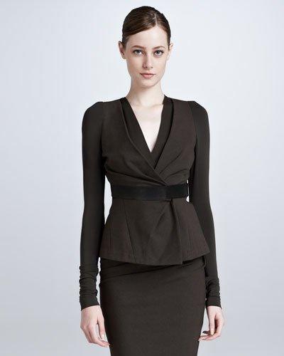 Draped Shirt Jacket, Burnt Umber