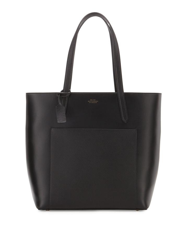 Panama North-south Zip Tote Bag, Black