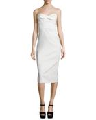 Edelia Strapless Bustier Dress, White