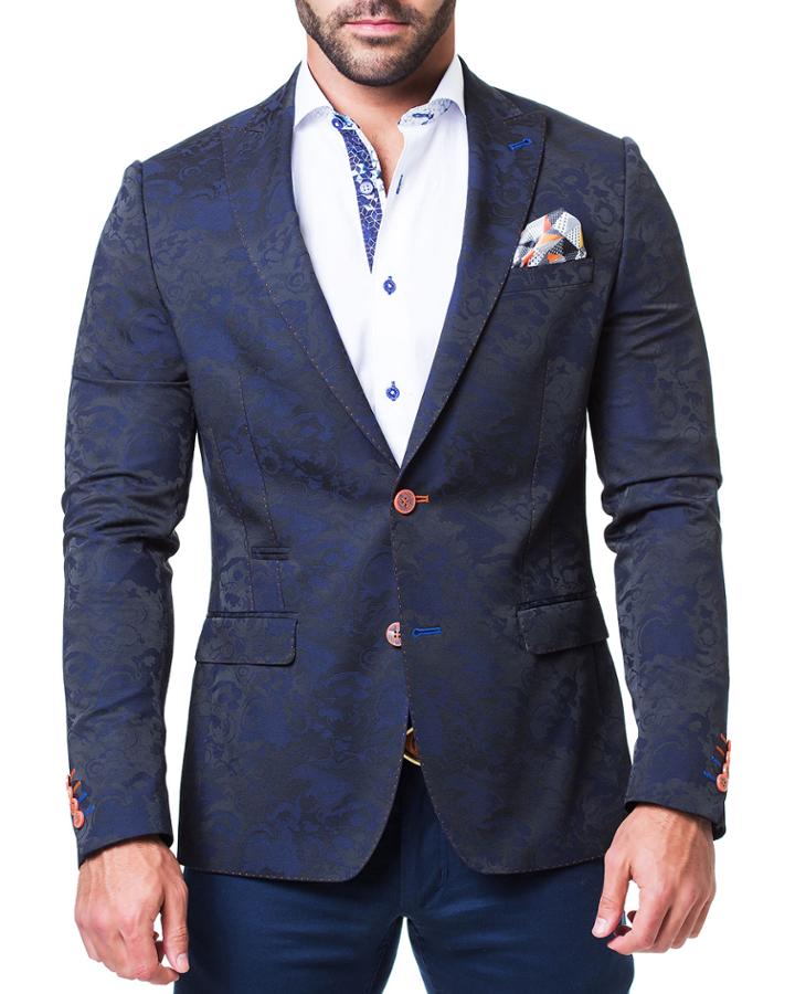 Men's Blazer In Beethoven Bloom, Blue
