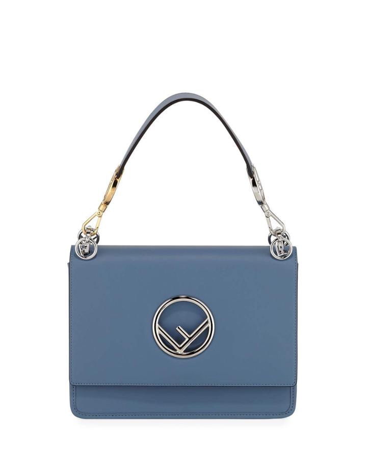 Kan Medium Leather Shoulder Bag, Blue