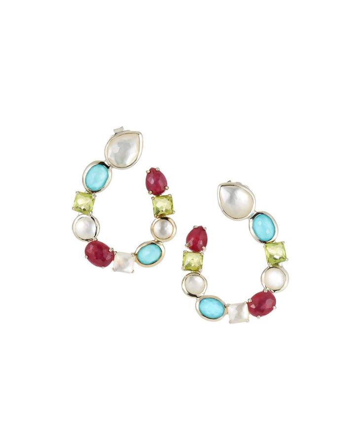 Rock Candy Forward-facing Hoop Earrings In
