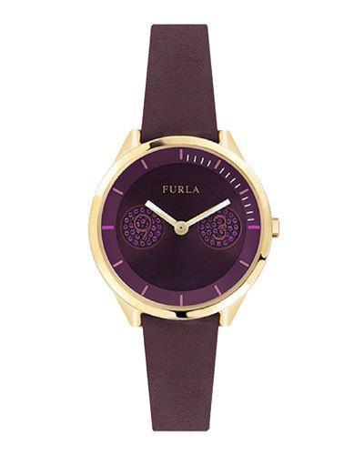 31mm Metropolis Leather Watch, Purple