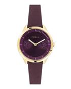 31mm Metropolis Leather Watch, Purple