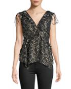 Metallic Sleeveless Ruffle