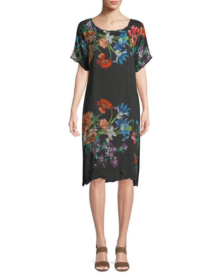 Plus Size Flower Garden Georgette Dress