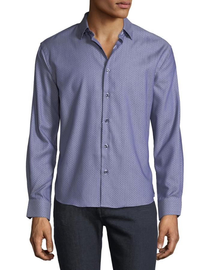 Men's Regular-fit Dobby Texture Solid