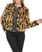 Leopard Faux-fur Bomber Jacket