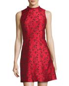 Floral-print Fit & Flare Dress, Ruby