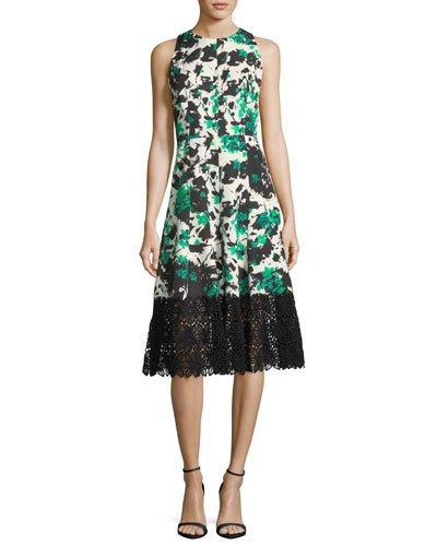 Floral-print Midi Cocktail Dress