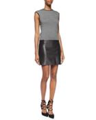 Cashmere & Leather Combo Dress