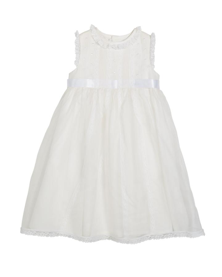 Lace-trim Sleeveless Organza Dress,