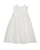 Lace-trim Sleeveless Organza Dress,