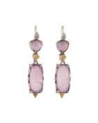 Double Mother-of-pearl Earrings, Pink