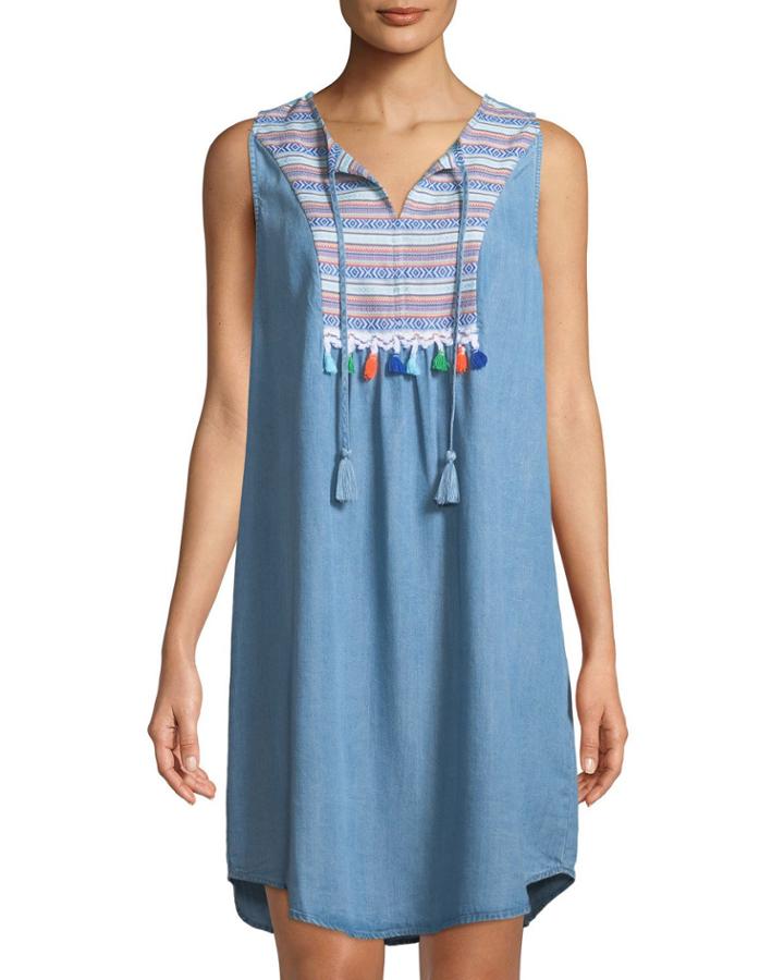Tribal-jacquard Tie-neck