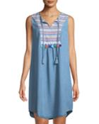 Tribal-jacquard Tie-neck