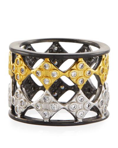 Open Diamond-shaped Band Ring,