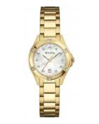 27mm Golden Bracelet Watch W/ Diamonds