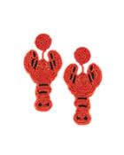 Lobster Seed Bead Drop Earrings