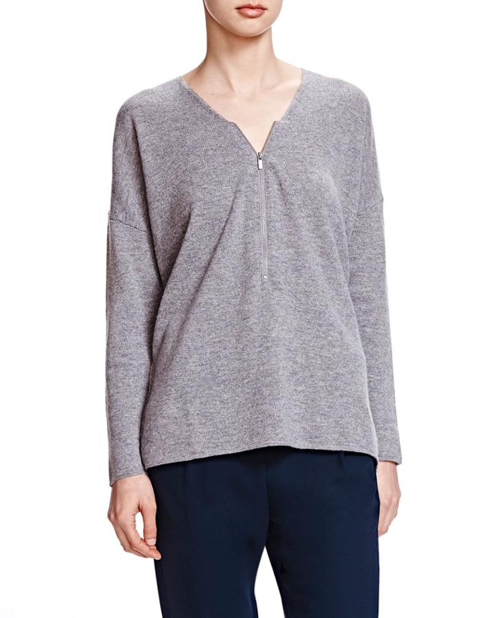 Zip-neck Wool-cashmere