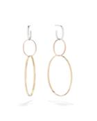14k Tricolor Gold 3-link Hoop Earrings