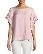 Extended Flutter-sleeve Pin-dot Blouse