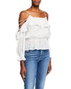 Kennedy Cold Shoulder Eyelet Top