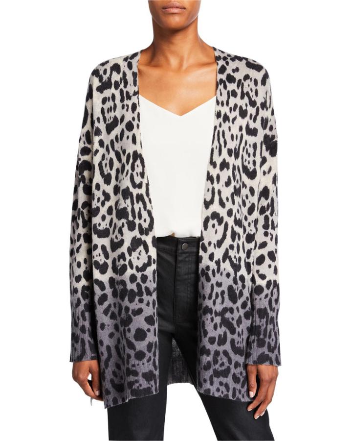 Jocelyn Leopard-print Ombre Cardigan