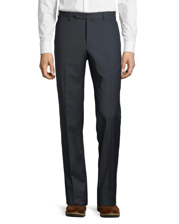 Puppytooth Check Straight-leg Trousers