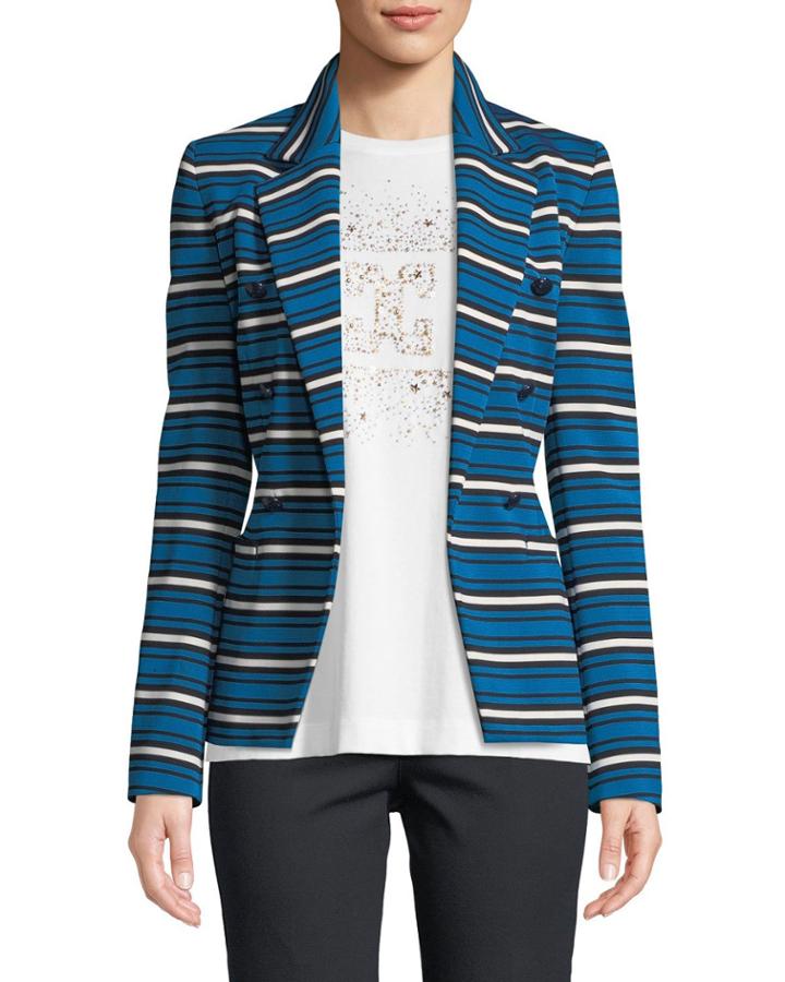 Striped Double-breasted Jacket