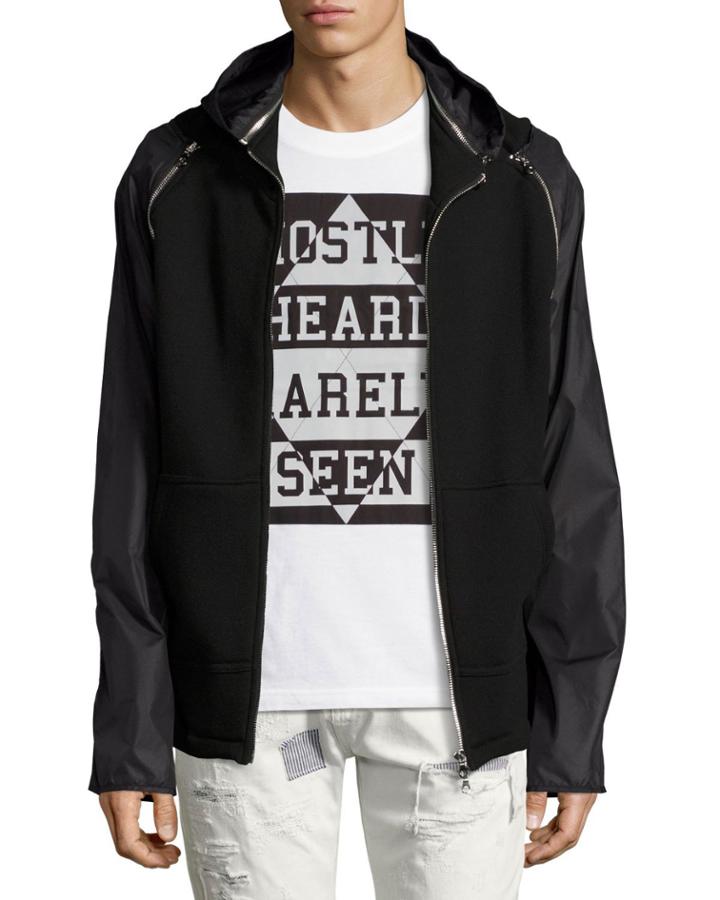 Zip-sleeve Hoodie, Black