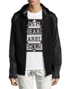 Zip-sleeve Hoodie, Black