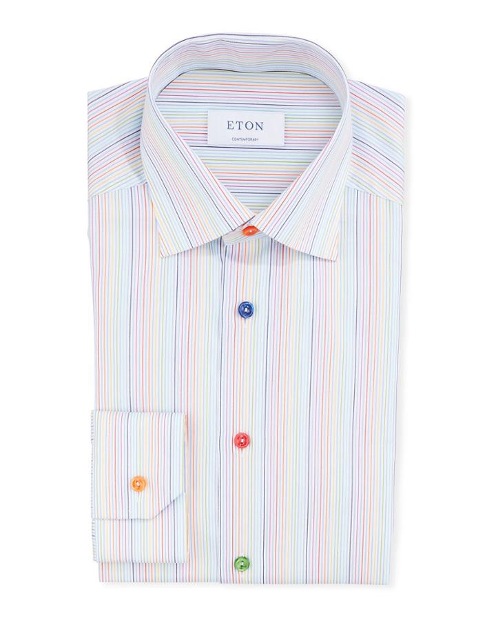 Men's Rainbow-striped Contemporary-fit Dress