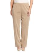 Ming Wang Plus Wide-leg Basic Pants, Bisque, Women's,