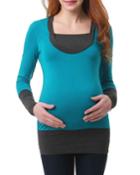 Maternity Hooded Jersey Top