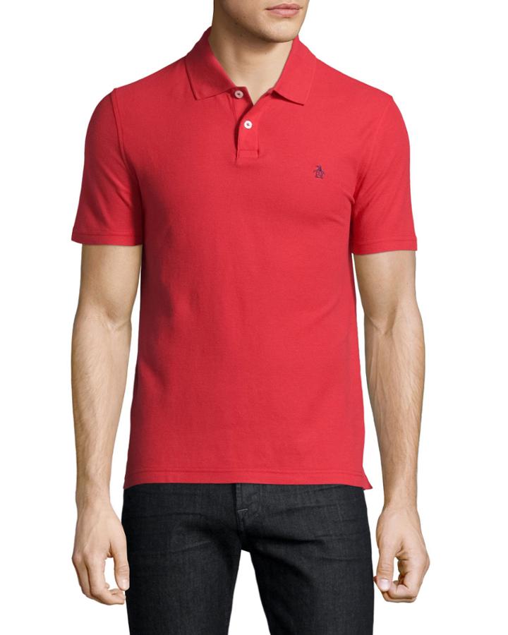 Penguin Short-sleeve Polo Shirt, Haute Red, Men's,