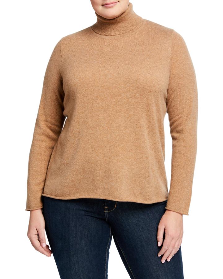 Plus Size Cashmere Basic Turtleneck