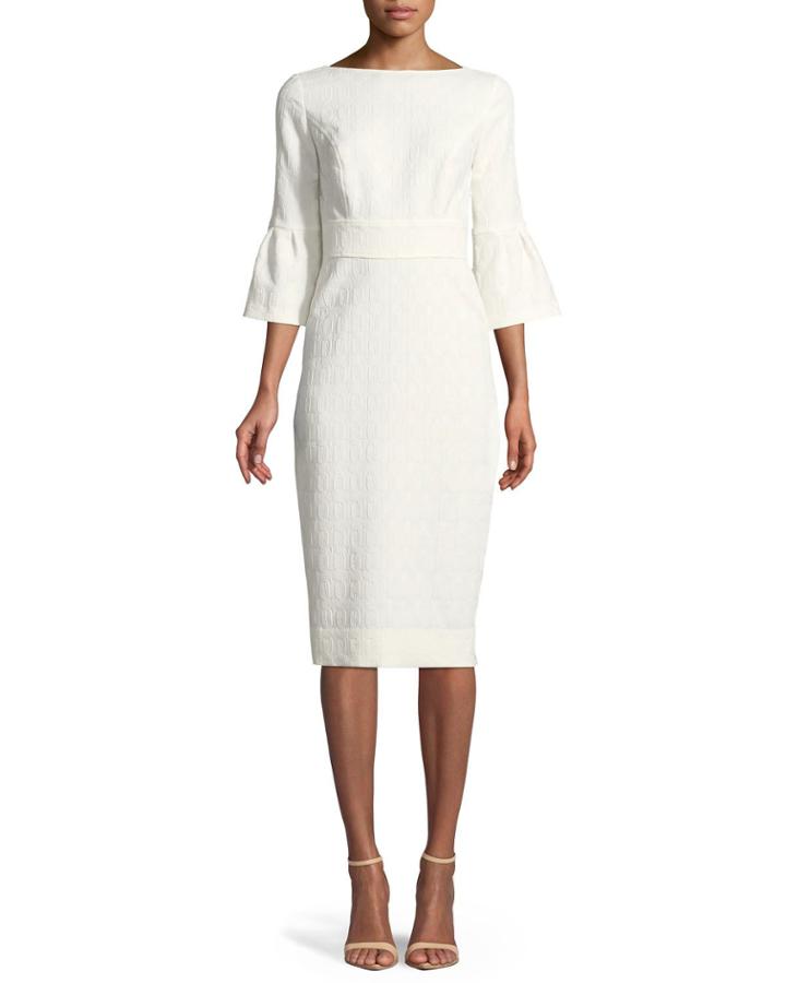 Flutter-sleeve Fitted Jacquard