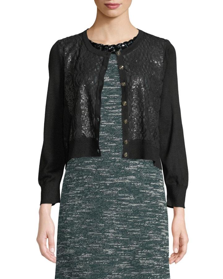 Sequined Lace-front