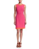 Sleeveless Two-tone A-line Dress, Watermelon