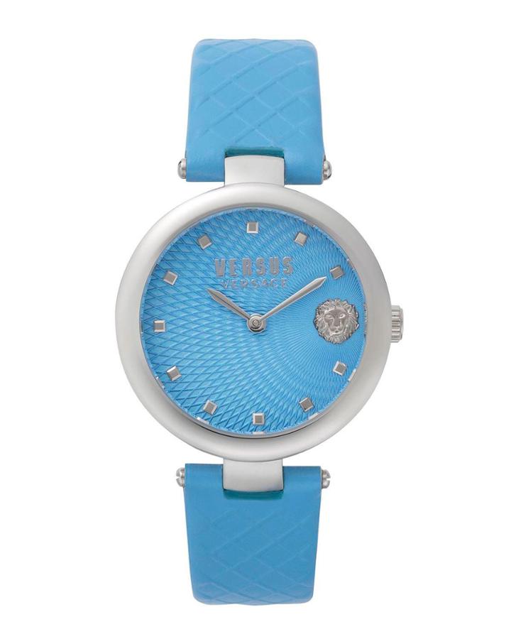 36mm Buffle Bay Bracelet Watch With Leather Strap,