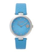 36mm Buffle Bay Bracelet Watch With Leather Strap,