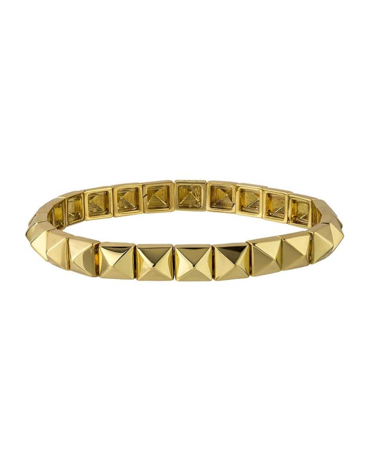 Pyramid Stretch Bracelet, Gold